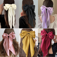 Pince à cheveux en ruban avec nœud papillon pour femmes, barrettes Bowvétérans t pour filles, pince à queue de cheval de printemps, bande de sauna, accessoires pour cheveux, tenue de sauna, cadeau 1